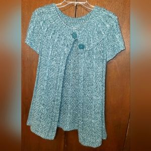 Sonoma Life + Style Women's Cardigan Shawl Sweater; Large; Aqua Blue